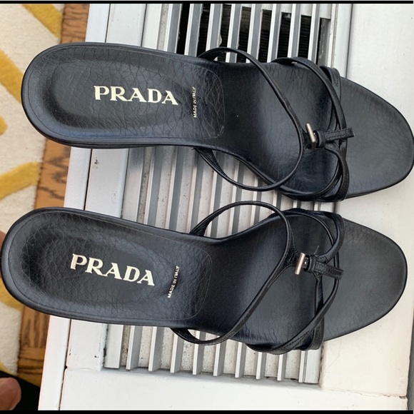 Prada black low heel strappy sandal, 6.5 (36.5) - Picture 1 of 4